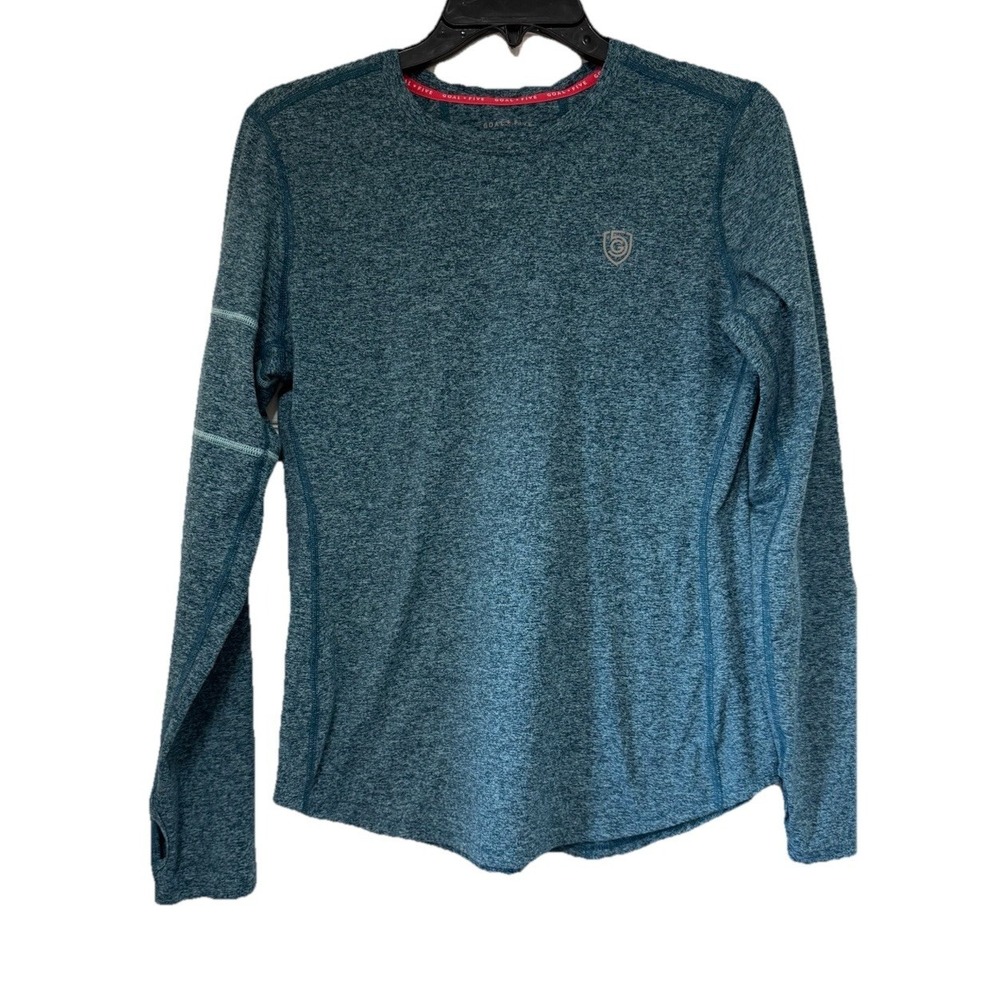 Goal‎ Five Women Gray Blue  Long Sleeve T-Shirt Medium